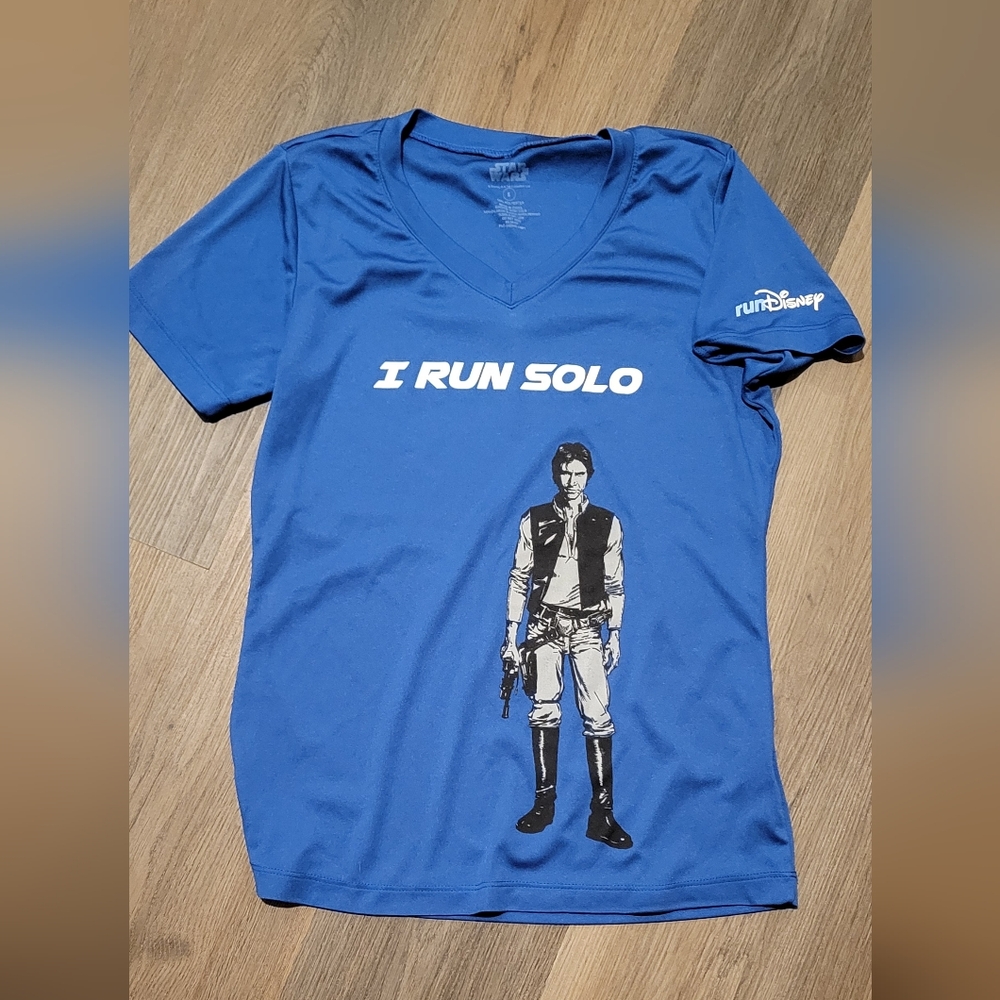 Run Disney Blue 'I Run Solo' Womens Tee